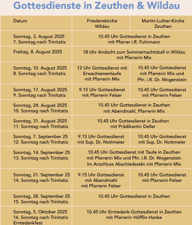 Gottesdienste 09 und 10